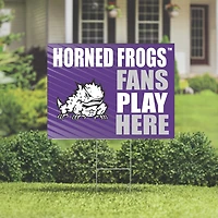 TCU Horned Frogs 18" x 24" Fans Play Here Outdoor Yard Sign