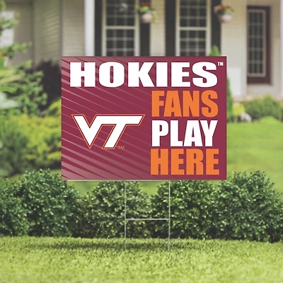 Virginia Tech Hokies 18" x 24" Fans Play Here Outdoor Yard Sign