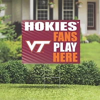 Virginia Tech Hokies 18" x 24" Fans Play Here Outdoor Yard Sign