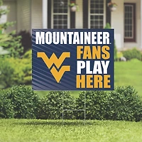 West Virginia Mountaineers 18" x 24" Fans Play Here Outdoor Yard Sign