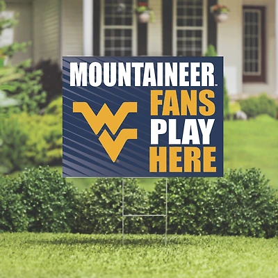 West Virginia Mountaineers 18" x 24" Fans Play Here Outdoor Yard Sign