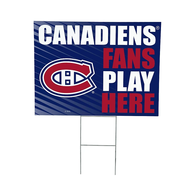 Montreal Canadiens 18" x 24" Fans Play Here Outdoor Yard Sign