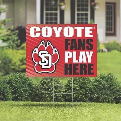 South Dakota Coyotes 18" x 24" Fans Play Here Outdoor Yard Sign