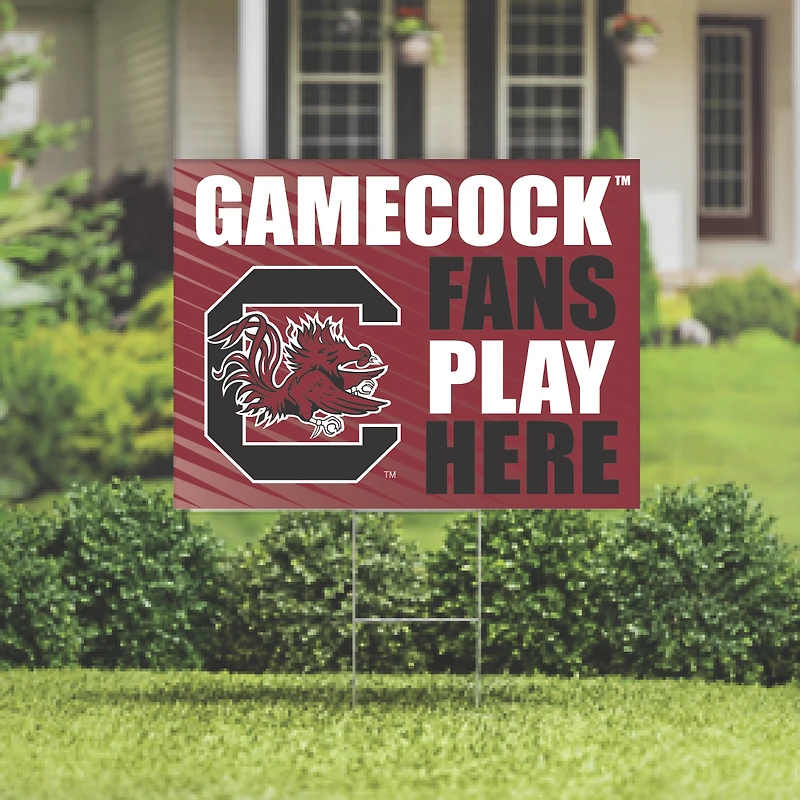 South Carolina Gamecocks 18" x 24" Fans Play Here Outdoor Yard Sign