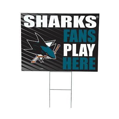 San Jose Sharks 18" x 24" Fans Play Here Outdoor Yard Sign