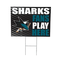 San Jose Sharks 18" x 24" Fans Play Here Outdoor Yard Sign
