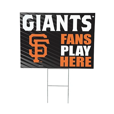 San Francisco Giants 18" x 24" Fans Play Here Outdoor Yard Sign