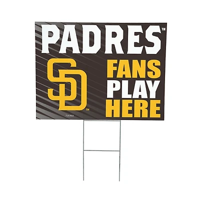 San Diego Padres 18" x 24" Fans Play Here Outdoor Yard Sign