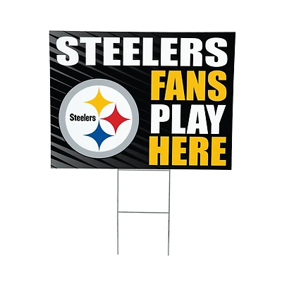 Pittsburgh Steelers 18" x 24" Fans Play Here Outdoor Yard Sign