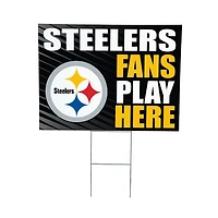 Pittsburgh Steelers 18" x 24" Fans Play Here Outdoor Yard Sign