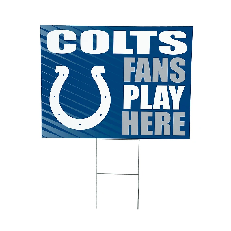 Indianapolis Colts 18" x 24" Fans Play Here Outdoor Yard Sign