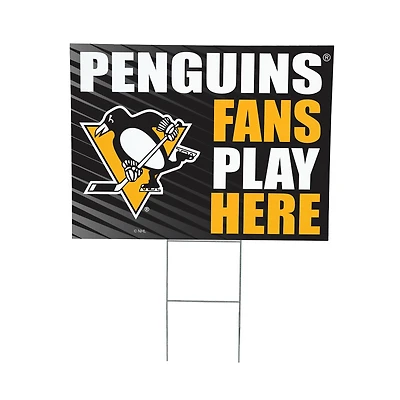 Pittsburgh Penguins 18" x 24" Fans Play Here Outdoor Yard Sign