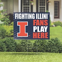 Illinois Fighting Illini 18" x 24" Fans Play Here Outdoor Yard Sign