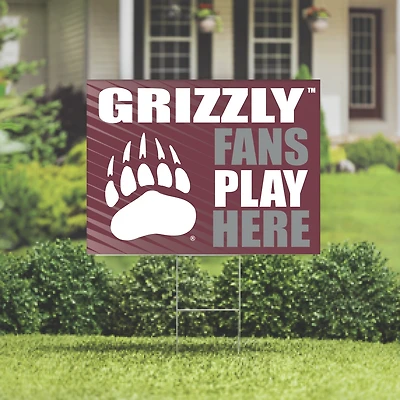 Montana Grizzlies 18" x 24" Fans Play Here Outdoor Yard Sign