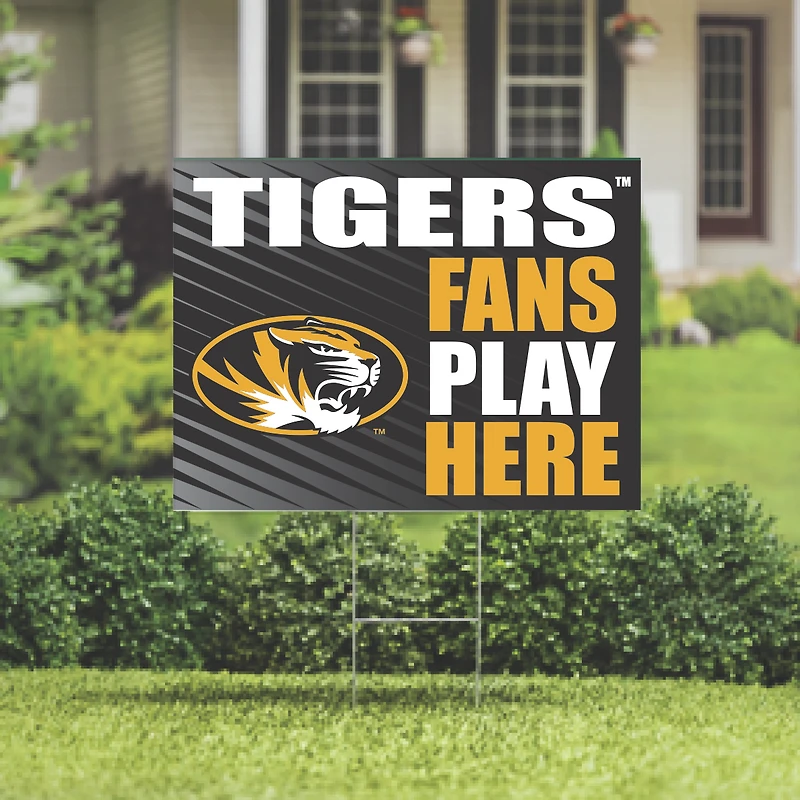 Missouri Tigers 18" x 24" Fans Play Here Outdoor Yard Sign