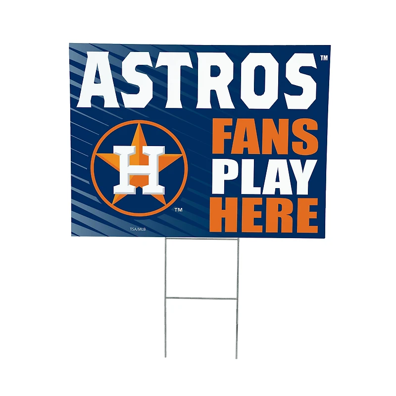 Houston Astros 18" x 24" Fans Play Here Outdoor Yard Sign