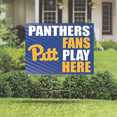 Pitt Panthers 18" x 24" Fans Play Here Outdoor Yard Sign