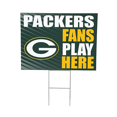 Green Bay Packers 18" x 24" Fans Play Here Outdoor Yard Sign