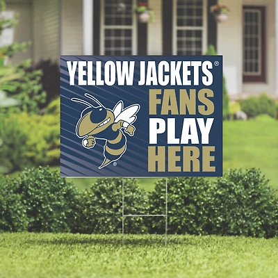 Georgia Tech Yellow Jackets 18" x 24" Fans Play Here Outdoor Yard Sign