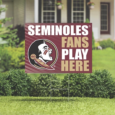 Florida State Seminoles 18" x 24" Fans Play Here Outdoor Yard Sign