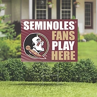 Florida State Seminoles 18" x 24" Fans Play Here Outdoor Yard Sign