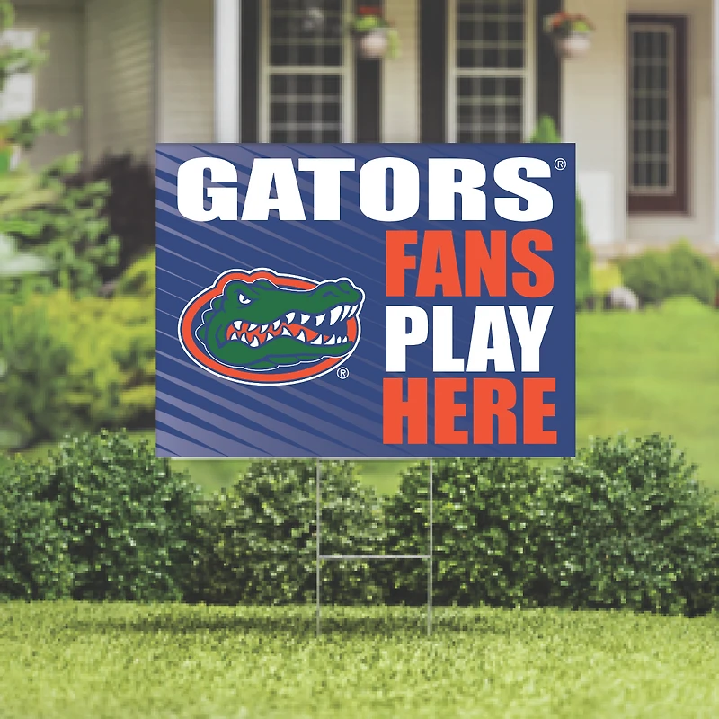 Florida Gators 18" x 24" Fans Play Here Outdoor Yard Sign