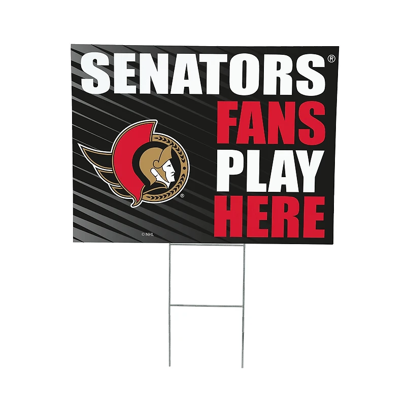 Ottawa Senators 18" x 24" Fans Play Here Outdoor Yard Sign