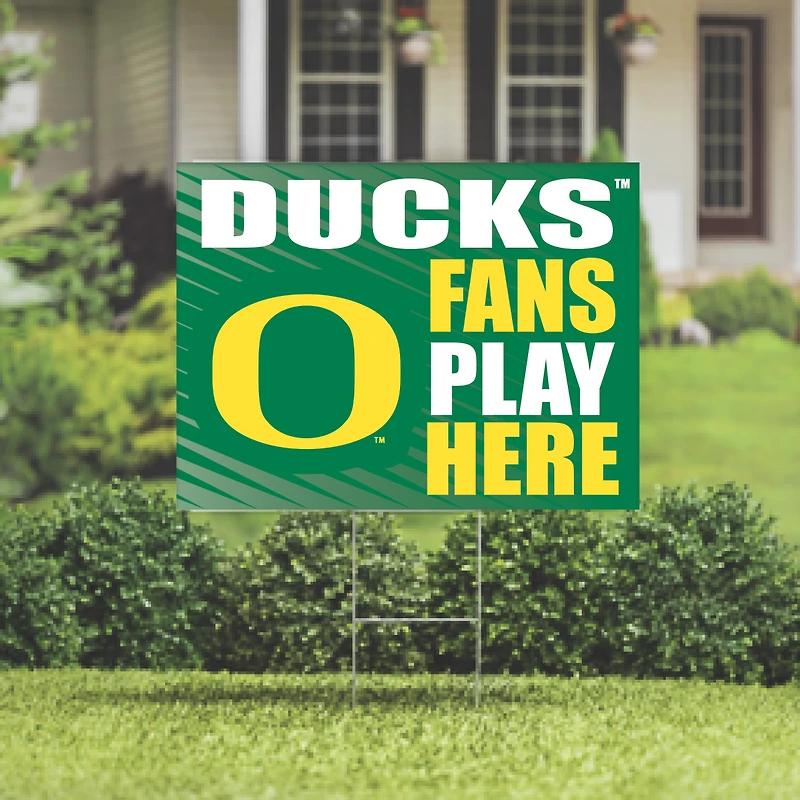 Oregon Ducks 18" x 24" Fans Play Here Outdoor Yard Sign