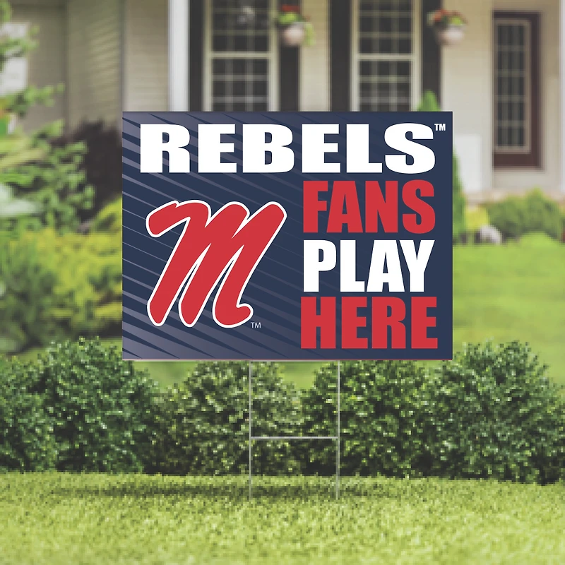 Ole Miss Rebels 18" x 24" Fans Play Here Outdoor Yard Sign