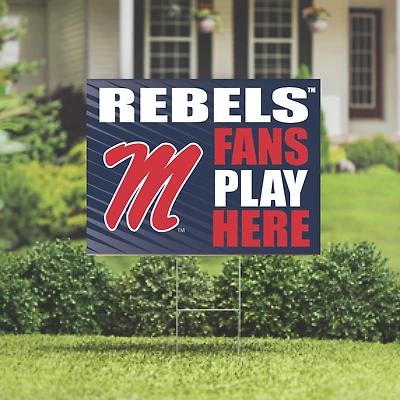 Ole Miss Rebels 18" x 24" Fans Play Here Outdoor Yard Sign