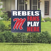 Ole Miss Rebels 18" x 24" Fans Play Here Outdoor Yard Sign