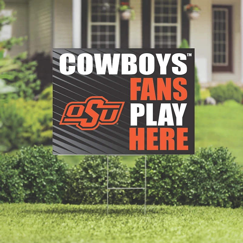 Oklahoma State Cowboys 18" x 24" Fans Play Here Outdoor Yard Sign