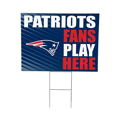New England Patriots 18" x 24" Fans Play Here Outdoor Yard Sign