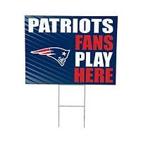 New England Patriots 18" x 24" Fans Play Here Outdoor Yard Sign