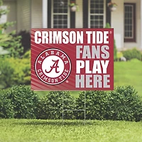 Alabama Crimson Tide 18" x 24" Fans Play Here Outdoor Yard Sign