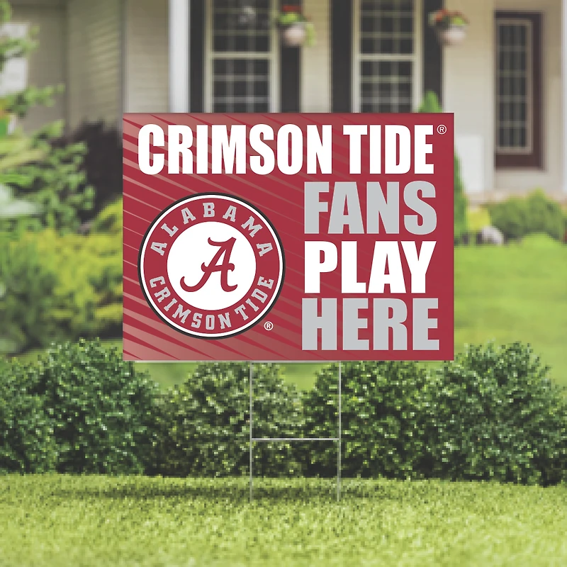 Alabama Crimson Tide 18" x 24" Fans Play Here Outdoor Yard Sign