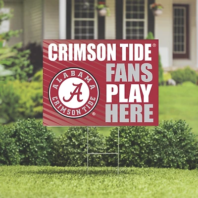 Alabama Crimson Tide 18" x 24" Fans Play Here Outdoor Yard Sign