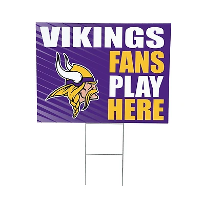Minnesota Vikings 18" x 24" Fans Play Here Outdoor Yard Sign