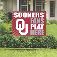 Oklahoma Sooners 18" x 24" Fans Play Here Outdoor Yard Sign