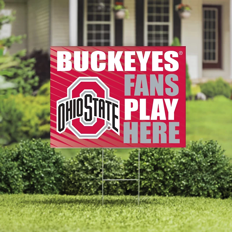 Ohio State Buckeyes 18" x 24" Fans Play Here Outdoor Yard Sign