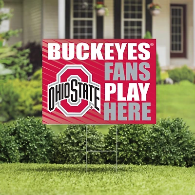 Ohio State Buckeyes 18" x 24" Fans Play Here Outdoor Yard Sign