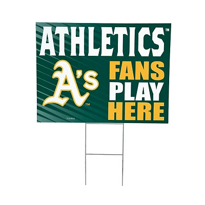 Athletics 18" x 24" Fans Play Here Outdoor Yard Sign