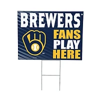 Milwaukee Brewers 18" x 24" Fans Play Here Outdoor Yard Sign