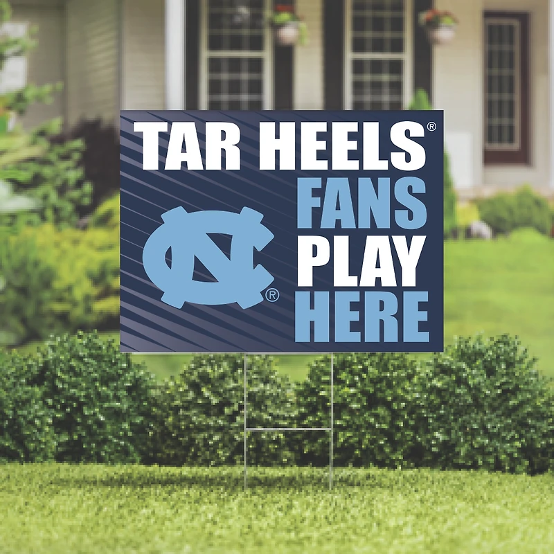 North Carolina Tar Heels 18" x 24" Fans Play Here Outdoor Yard Sign