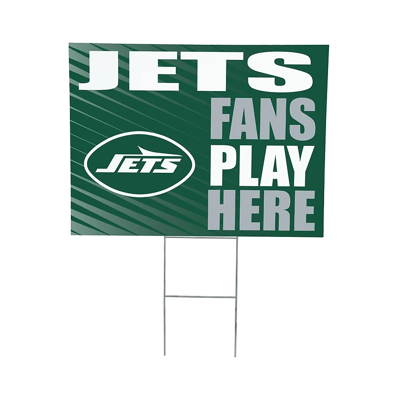 New York Jets 18" x 24" Fans Play Here Outdoor Yard Sign