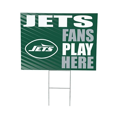 New York Jets 18" x 24" Fans Play Here Outdoor Yard Sign