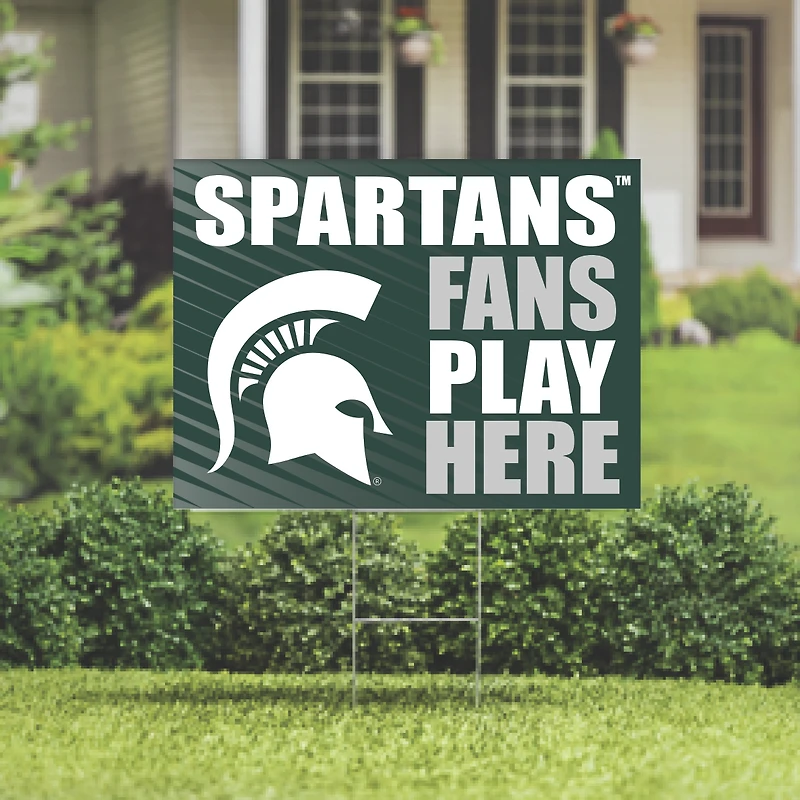 Michigan State Spartans 18" x 24" Fans Play Here Outdoor Yard Sign