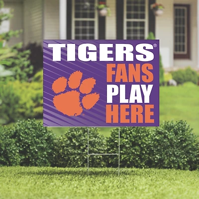 Clemson Tigers 18" x 24" Fans Play Here Outdoor Yard Sign