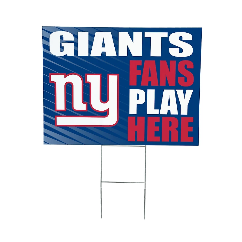 New York Giants 18" x 24" Fans Play Here Outdoor Yard Sign