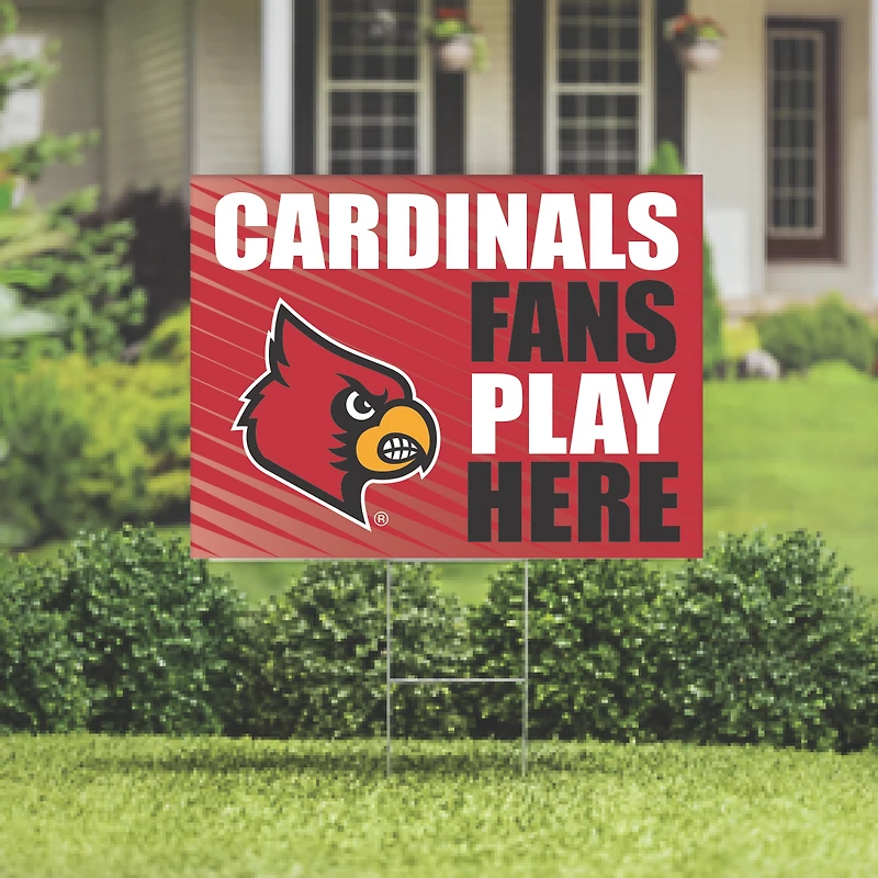 Louisville Cardinals 18" x 24" Fans Play Here Outdoor Yard Sign